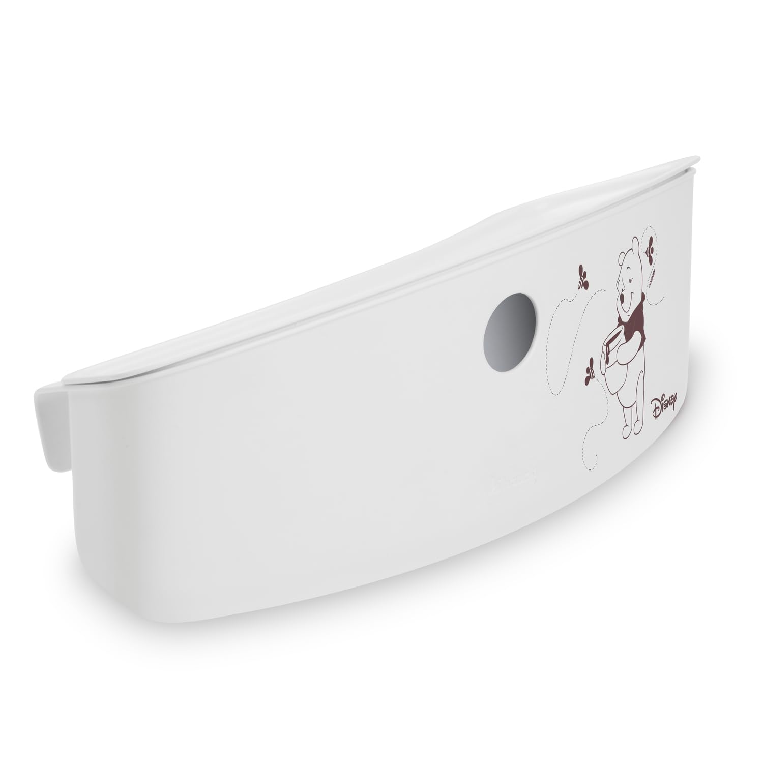hauck Organizer per Seggiolone Pappa Alpha+, Beta+, Arketa - Contenitore con Coperchio da Appendere, Facile da Fissare allo Schienale - Carico Fino a 3 kg - Semplice da Pulire - Bianco, Disney Pooh