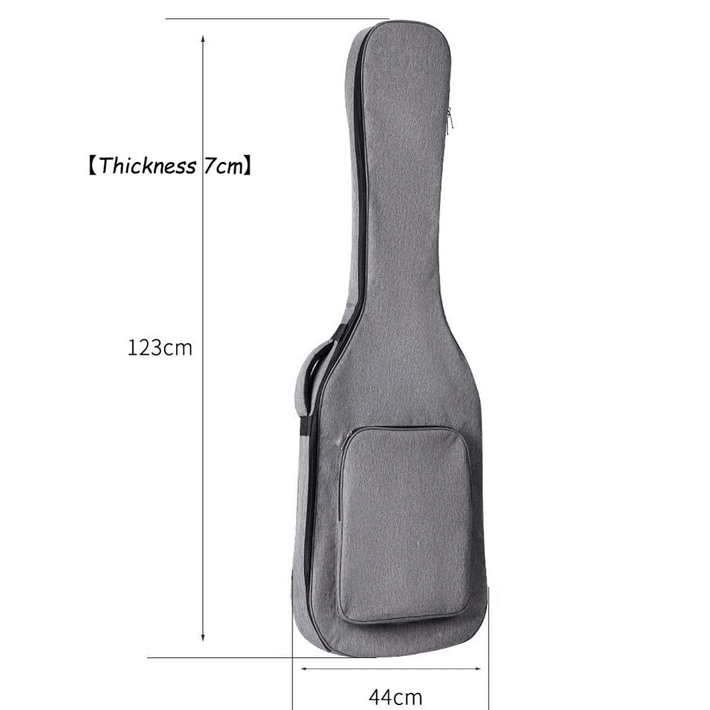Uniwersalny elektryczny basowy pokrowiec podróżny na gitarę, plecak, 10 mm/0,4 cala, gruba, wyściełana, wodoodporna torba koncertowa z regulowanymi paskami na ramię i wyściełaną rączką, 123*44*7 cm