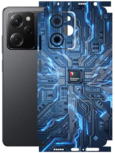 Image of AtOdds - Full Body Back Screen Guard Protector Film - Lamination Wrap Skin Sticker Compatible with Poco X5 PRO (5G) | Scratchproof Matte Finish (Circuit)