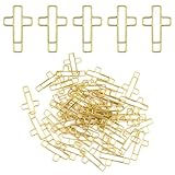 50 PCS Gold Cross Paper Clips Bible Paper Clips - Versatile Bible Study Supplies for Christian Office and Home, Also Great as Journaling Papers Clip and Bookmarks