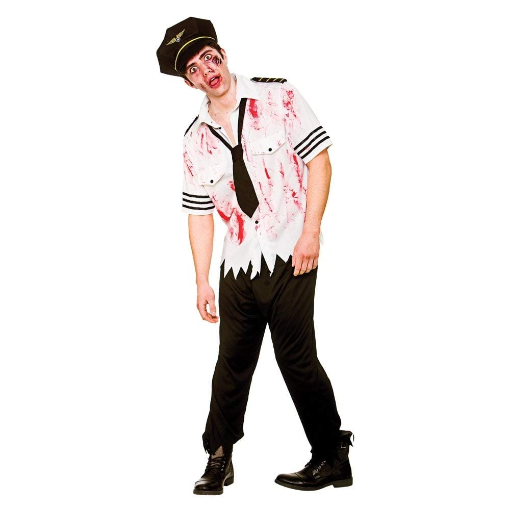 Wicked Costumes Men's White Adult Zombie Pilot Fancy Dress (: Small)