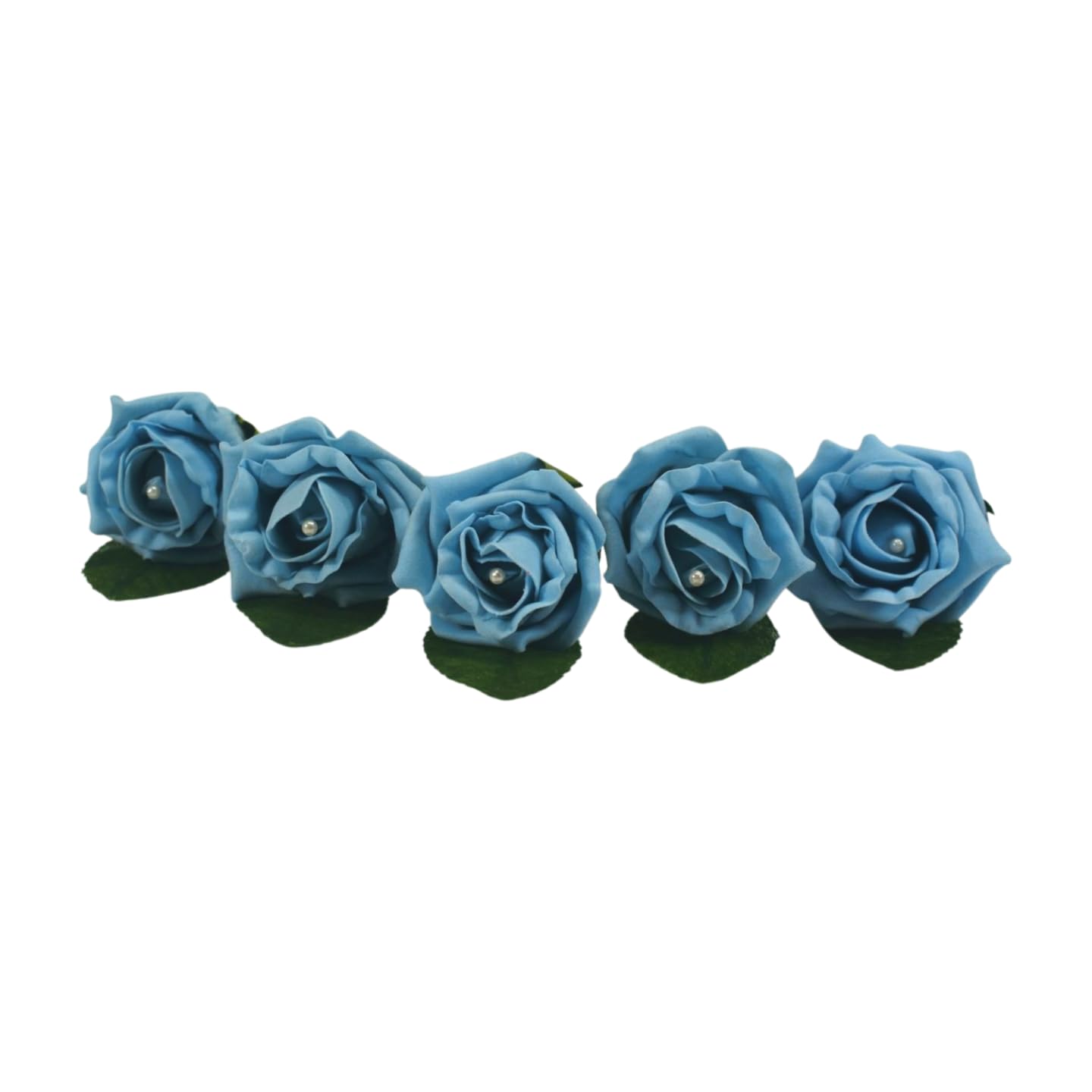 Shimmer-hj 20 Light Blue Handmade Rose Buttonholes with Pearl - Artificial Flower Boutonniere & Corsage for Weddings, Proms, Bride, Groom, Bridesmaid & Guests โ image 1