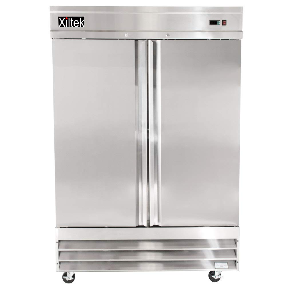 Xiltek 54 inch commercial two door stainless steel reach-in freezer