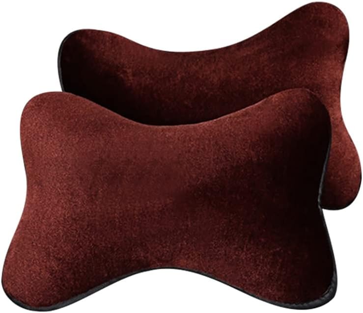 Car Neck Pillow Winter Plush Car Neck Support Soft and Comfortable, Workmanship(White-Patch Five-Pointed star4)