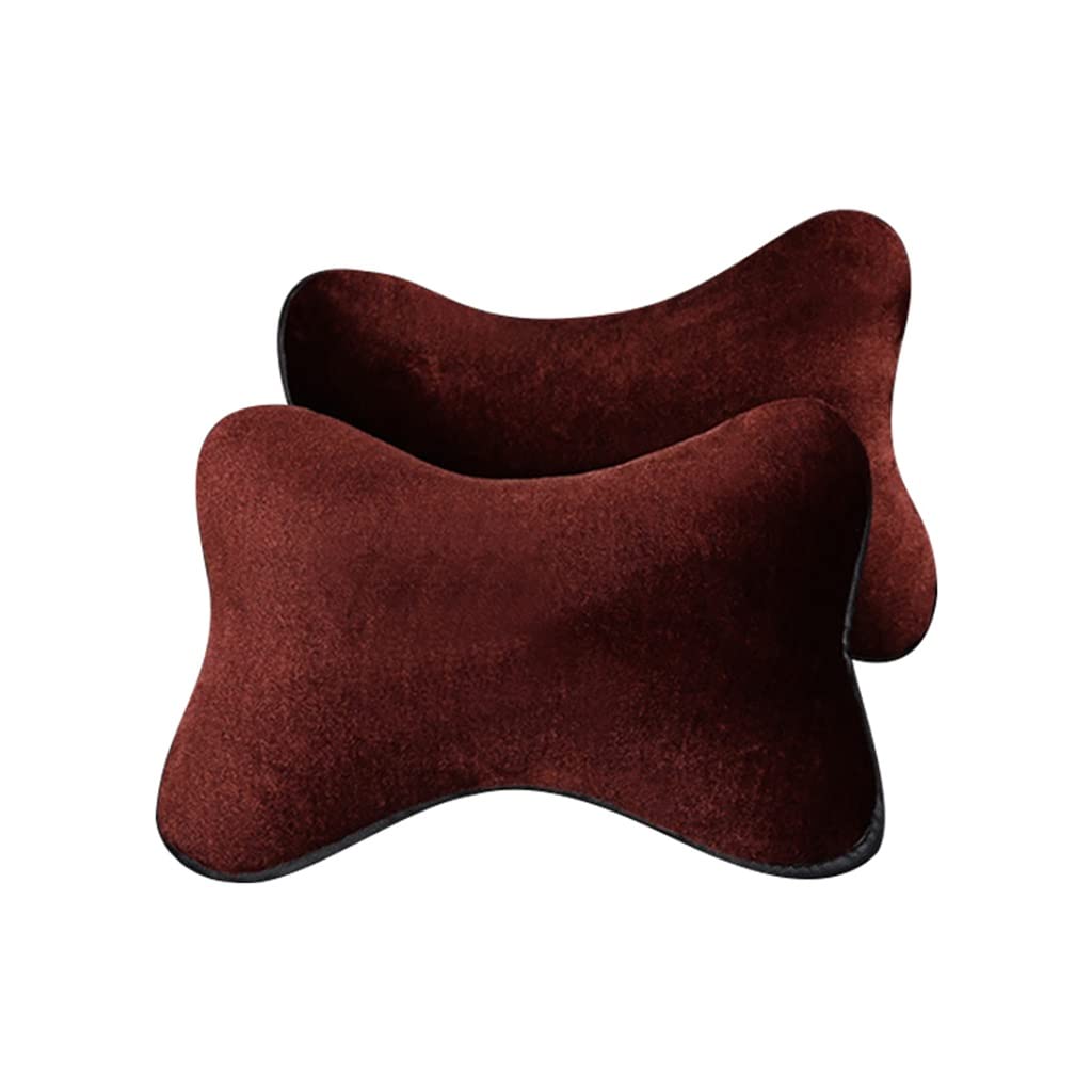 Oreiller de cou de voiture doux en peluche d'hiver pour soulager la nuque sur la route