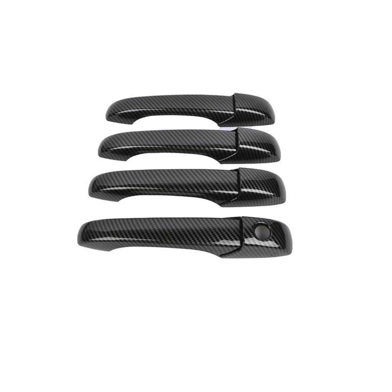 Yueyzhk Carbon Fiber Chrome Car Door Handle Cover Trim Set For Jeep For Patriot For Liberty For Russi 2007~2017 Blcak Chromium Exterior(Carbon Fiber)