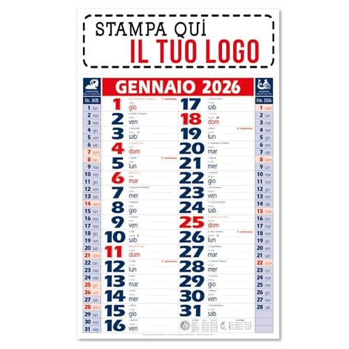 Calendario 2026 Olandese da muro PERSONALIZZABILE - Fogli a strappo