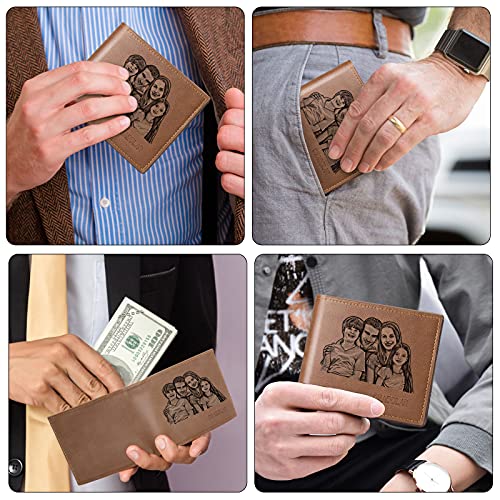 Amlion Custom Personalized Wallets for Men Engraved with Photo Picture, Customized Trifold Wallet Father's Day Gifts2