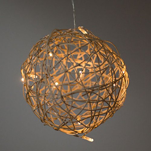 Sfera decorativa luce catena della sfera, lampada rattan salice illuminazione 30 cm 21.049