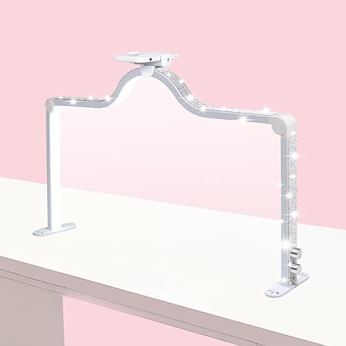 Luz de uñas de 34 pulgadas para escritorio, luz de media luna con atenuación de 3 niveles, lámpara de 3360 lúmenes, ajustable con soporte para