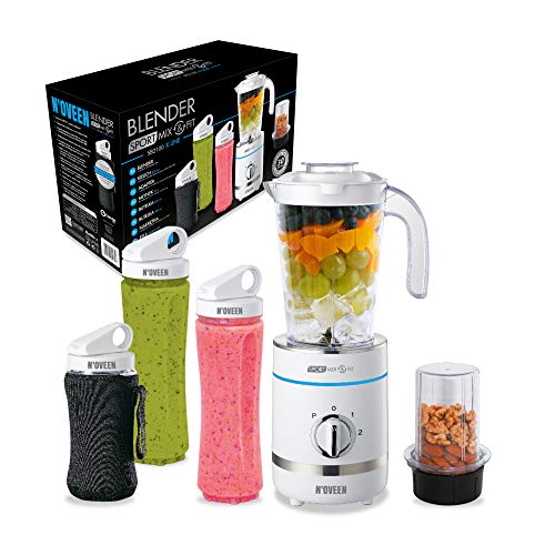 Fitness Mixer Smoothie Maker, Standmixer, 500 Watt Multifunktions Sport Mixer – vitaminreiche und leckere Snacks für Sportler, 6-armige