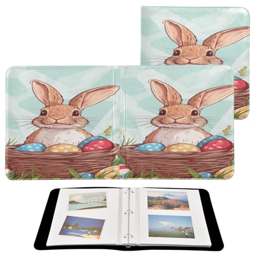 Álbum de Fotos Adhesivo DIY Scrapbook FLildon PU Leather 40 Páginas 8x10 Binder 3 Anillos Bunny Pascua miniatura 2