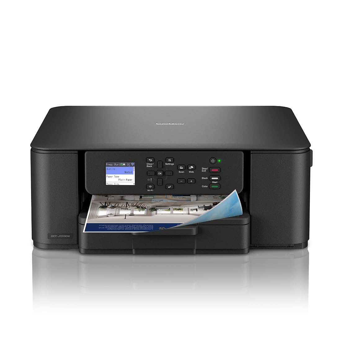 Brother DCPJ1310DW| Multifunzione inkjet a colori |16 ipm |Duplex in stampa |Display da 4.5 cm |Cassetto da 150 fogli |WiFi e USB |Print e Scan mobile da app |Cartucce inbox da 200 pag