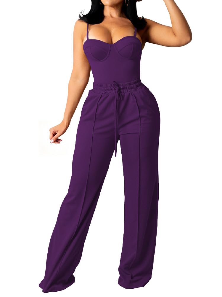 PINSV Women's High Waisted Wide Leg Pants
