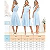 ECOWISH-Womens-Dresses-Elegant-Ruffles-Cap-Sleeves-Summer-A-Line-Midi-Dress ECOWISH Womens Dresses Elegant Wedding Cocktail Ruffles Cap Sleeves Summer A-Line Midi Dress Blue Medium
