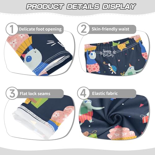 ZZKKO Girls Leggings Funny Characters Carry Gifts Toddler Girls Clothes Leggings for Girls Toddler Girls Leggings 3-4T3