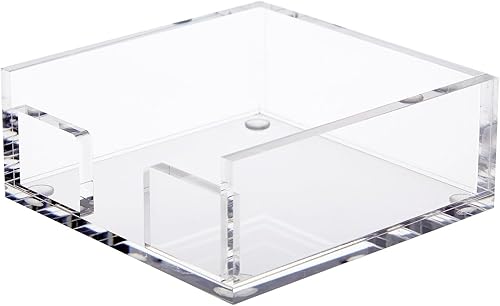 Miniatura 9 de Juvale Soporte para notas adhesivas, acrílico transparente, 3.9 x 3.9 x 1.6 pulgadas, accesorio y organizador de escritorio, dispensador para notas