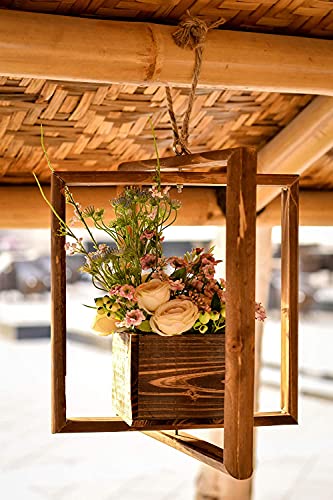 Image of Makeup Toy Wooden Plants Pot Flowers Planter Box Wooden Flowers Vase Flower Plant Planter Wooden Pots Garden Flowers Vase Flower Basket Plants Pot Wooden Flower Vase Flowers Planter (S-2)