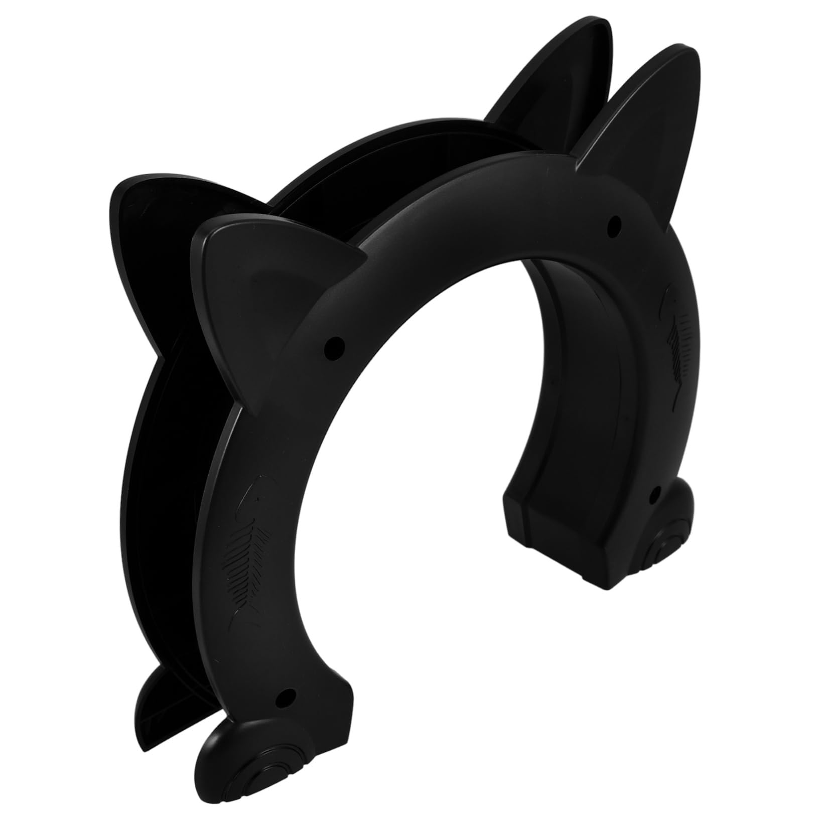 Schwarze Katzenklappe aus Kunststoff Mittelgroß Katzenförmige Haustiertür für Innen Einfache Vielseitig für Katzen und Kleine Hunde Lösung für Haustierhäuser und Freie