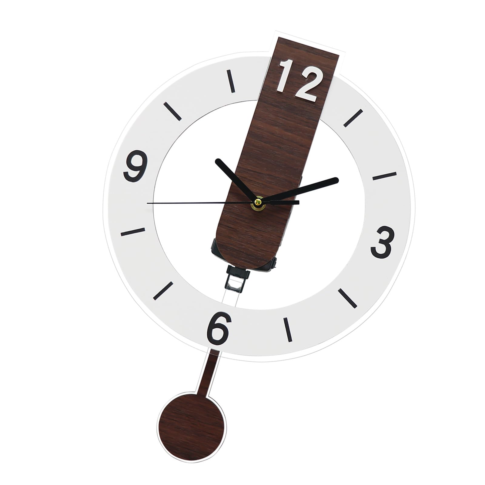 Tsophreniq Minimalist Acrylic Wall Hanging Clock, Noiseless Pendulum, Clear Arabic Numerals, Modern Bedroom & Aesthetic Quiet Wall Clock
