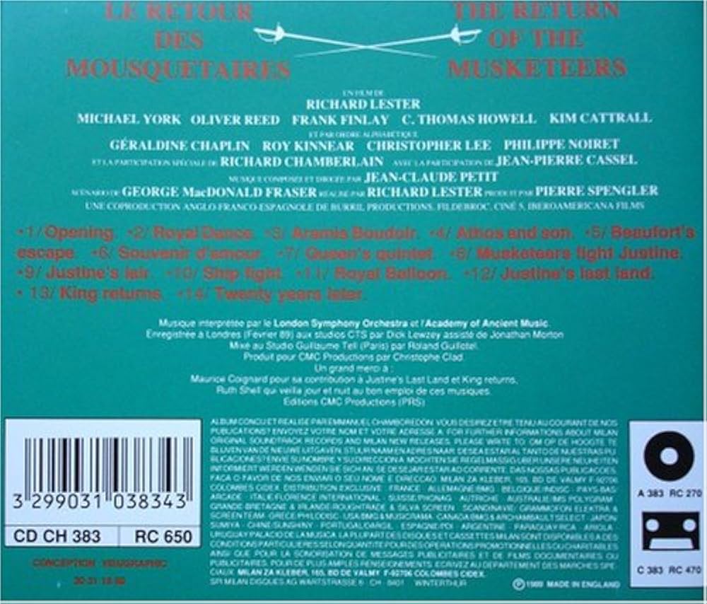 The Return of the Musketeers: Original Soundtrack by Jean