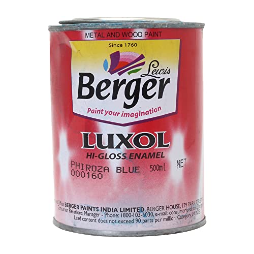 Image of BERGER Luxol Hi Gloss Enamel Phiroza Blue 500Ml