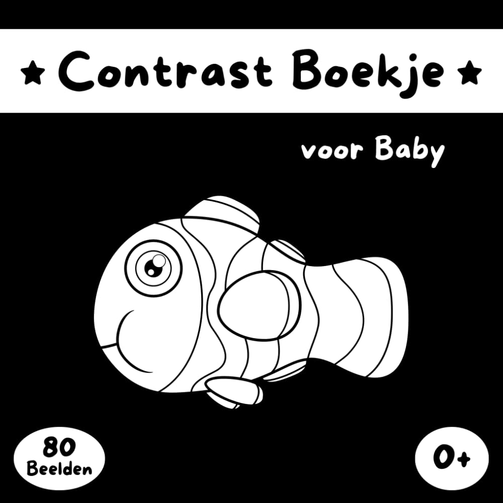JoyPlus Zwart wit boek babyspeelgoed 0-12 maanden
