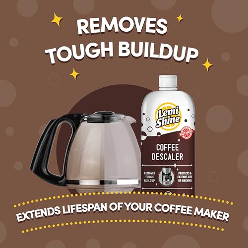 Image of Lemi Shine Coffee Descaler - Made with Food-Grade Citric Acid - 15 oz | Removes Tough Buildup - Food-Grade Citric Acid Coffee Maker Cleaner for Nespresso, Keurig, and More