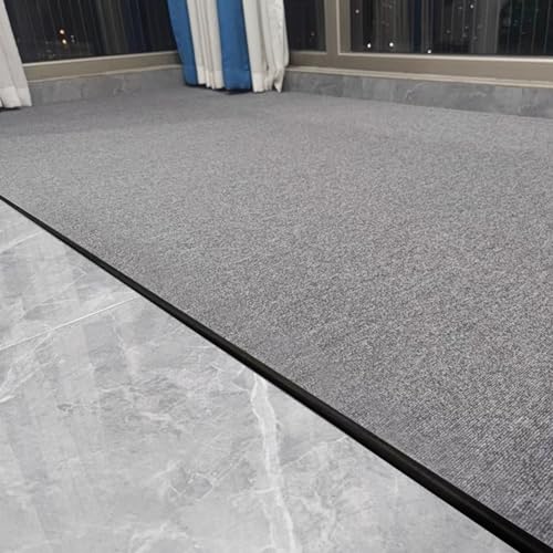 1M Übergangsprofil Selbstklebend PVC Übergangsleiste türschwellen leiste übergangsleiste selbstklebend Abschlussprofil Tür Schwellen höhenausgleichsprofil Höhe zwischen 7-10 mm (Schwarz)