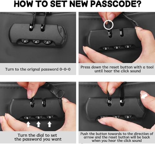 Image of Handcuffs Document Organizer Bag with Lock | Travel Document File Storage Bag with Card Slots, Large Folder Layer & Combination Lock | Secure Bag for Home, Office, Travel (Black)