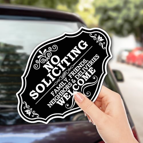Image of Pack 9 Pcs Funny No Soliciting Sticker for House Doorbells Front Door Warning Security Signs Window Outdoor Indoor Bumper Stickers Vinyl Decals Removable Decal Home Accessories