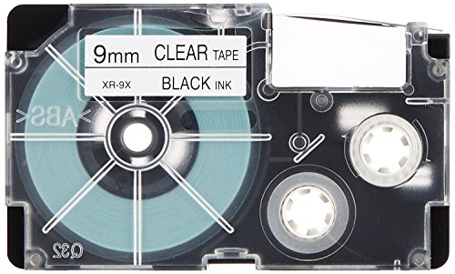 Image of Casio XR-9X-S-DJ /XR-9X1-W-DJ Label Printer Tape (Black Ink Clear) (Pack of 2)