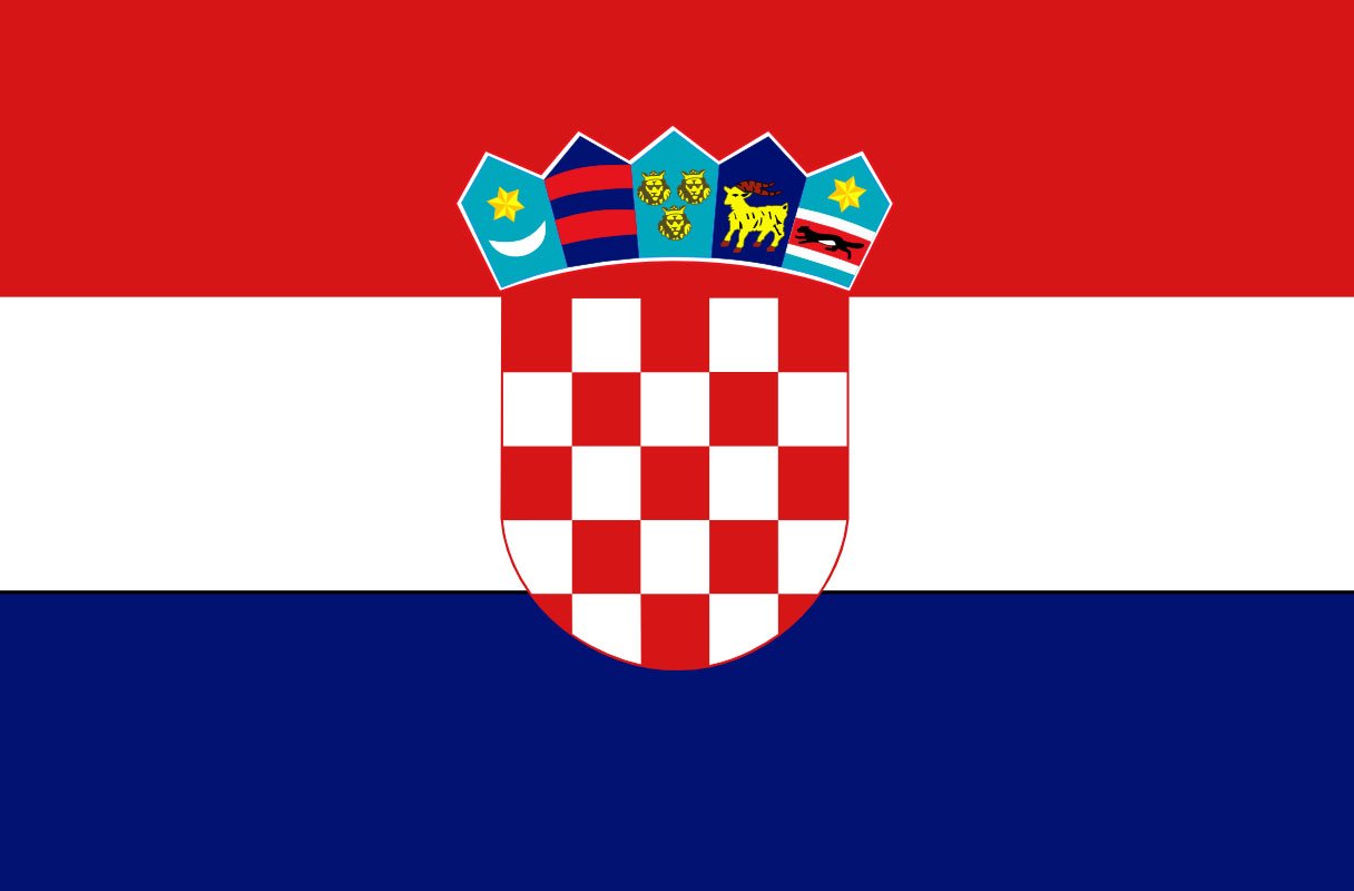 Kroatien Flagge 30x45 Cm Mit Holzstab – 100% Polyester, Wetterfest, Inkl. 60 Cm Stab