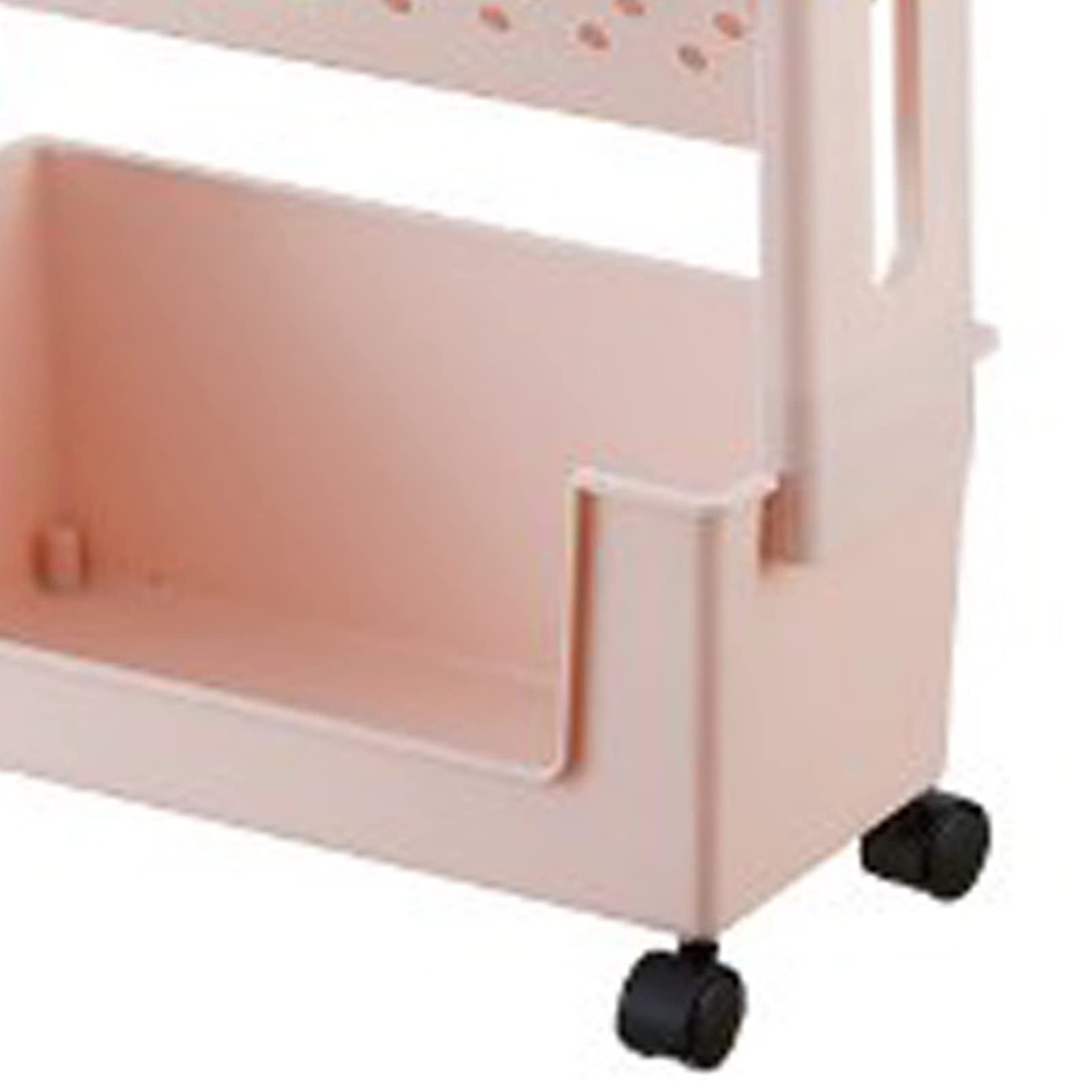 Pssopp Servierwagen Küchenwagen Kinder Bücherregal Wand Regal Allzweckwagen Regal auf Rollen für Küche, Schlafzimmer, Büro (Rosa)