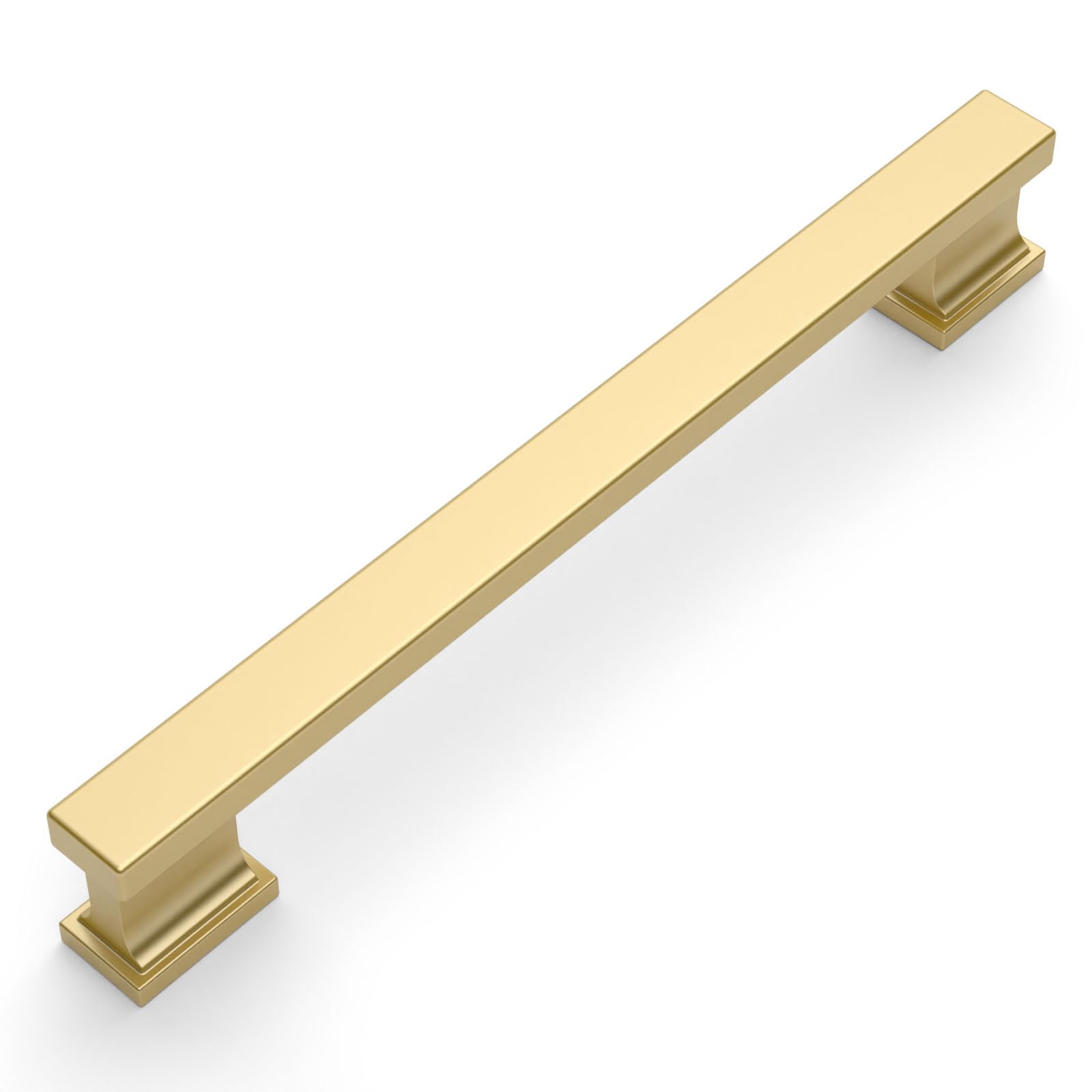 Amerdeco 10 Pack Brushed Gold Cabinet Pulls 7 Inch(177mm) Hole Center Drawer Pulls Cabinet Hardware Kitchen Cabinet Handles for Bathroom Dresser Pulls ZH00013