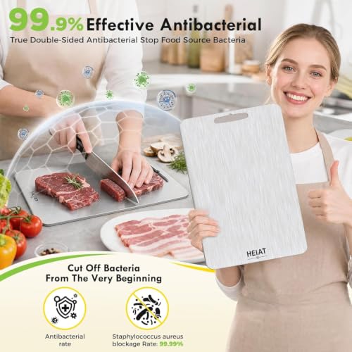 Image of [2026 New Upgraded] Titanium Cutting Board Set of 3, 100% Pure Titanium Cutting Boards for Kitchen,Non-Slip Double-Sided Chopping Boards for Raw & Cooked Food, Non-Toxic, Dishwasher Safe (M+L+XL)