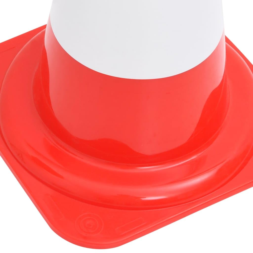 vidaXL 20x Conos de Tráfico Reflectantes Señal Carretera Simulación de Aparcamiento Barreras Coche Advertencia Seguridad Rojo y Blanco 50 cm