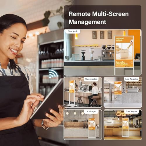 Canlarriz 32 inch Digital Signage Kiosk 700 nits FHD Ultra-Bright Advertising Screen Floor Standing Digital Poster for Retail Displays and Trade Show Display Free Web Content Editor Android USB - Thumbnail 6