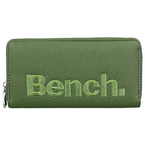 Bench Damen Geldbörse Große XXL Portemonnaie Brieftasche Reißverschluss Clutch, Farbe:Grün