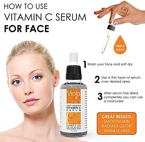 Vitamin C Serum For Face with Hyaluronic Acid Serum - Anti Ageing & Anti Wrinkle Serum - Customers Call It A Face Lift without the needles! This Vitamin C Serum Will Plump, Hydrate & Brighten. Skin Care to Over 500,000+ Happy Face Serum