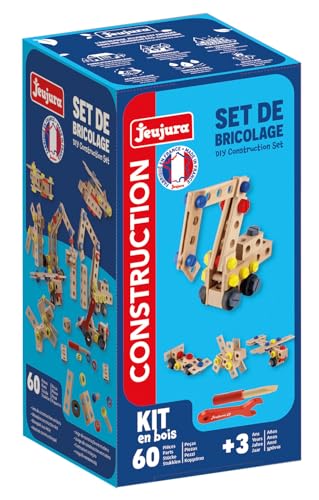 Jeu de construction en bois Jeujura pour occuper les enfants de 3 ans loin des écrans