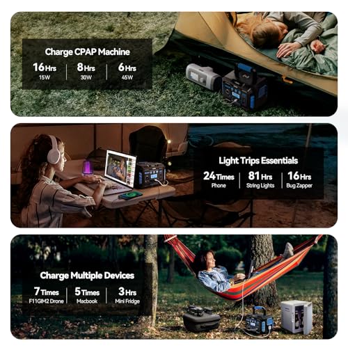 Ruko R299 Portable Power Station 330W, 288.6Wh 9-Port Portable Generator with Flashlight, Wireless Charging, 60W USB-C PD Output, Solar Generator for Outdoor Camping/RVs, Power Supply for Drone, CPAP - Image 7