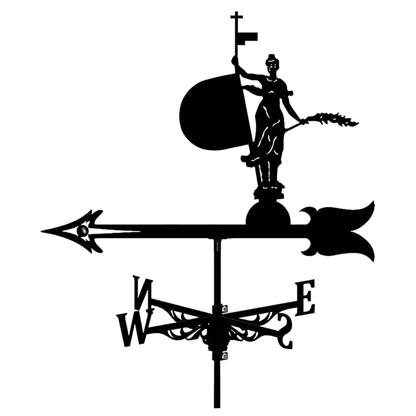 WIQUYBML Metal Weathervane Sculpture Ornament Weather Vane Garden Stake Wind Direction Indicator