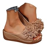 Hbeylia Womens Wedge Sandals Dressy Flower Orthopedic...