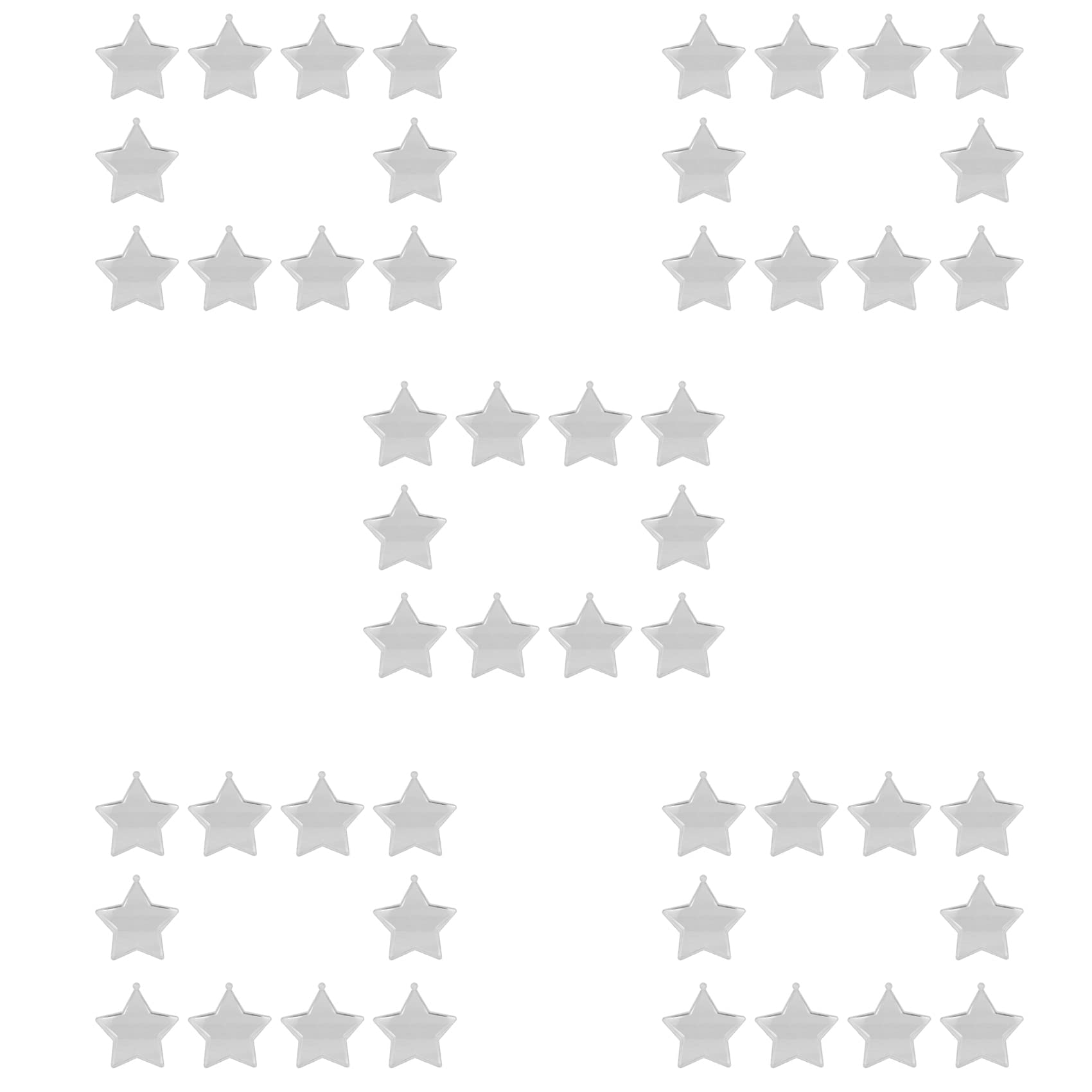 Hndhbfgrt 50 Sets 80mm DIY Fillable Balls Clear Plastic Ornaments Balls Christmas Tree Ornament Bauble Party Supplies (Star Shape)