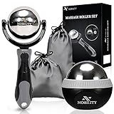 Nobility Massage Ball Roller– Ice Cold and Hot for Deep Tissue and Sore Muscle Relief of Stiffness and Stress, Body, Neck, Back, Foot, Plantar (Grey)