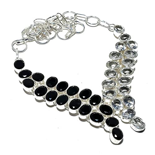 Collier spinelle noire fait main en quartz, le cadeau de bijoux idéal pour elle