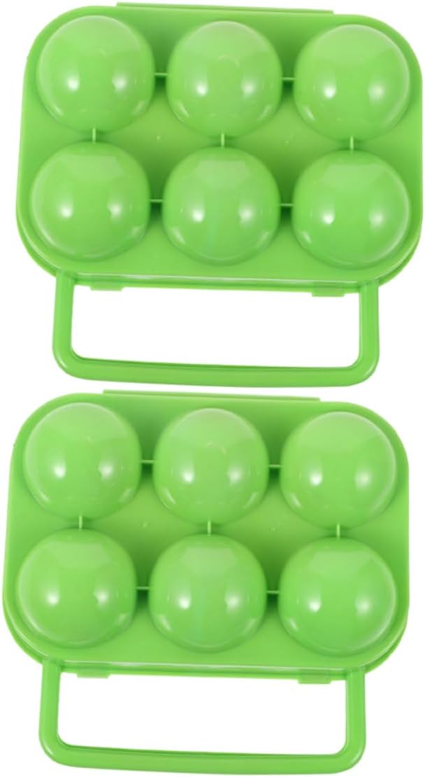 Kisangel 2pcs Outdoor Egg Storage Box Portable Egg Carrier for Camping Travel Compartment Holder Shockproof Carton