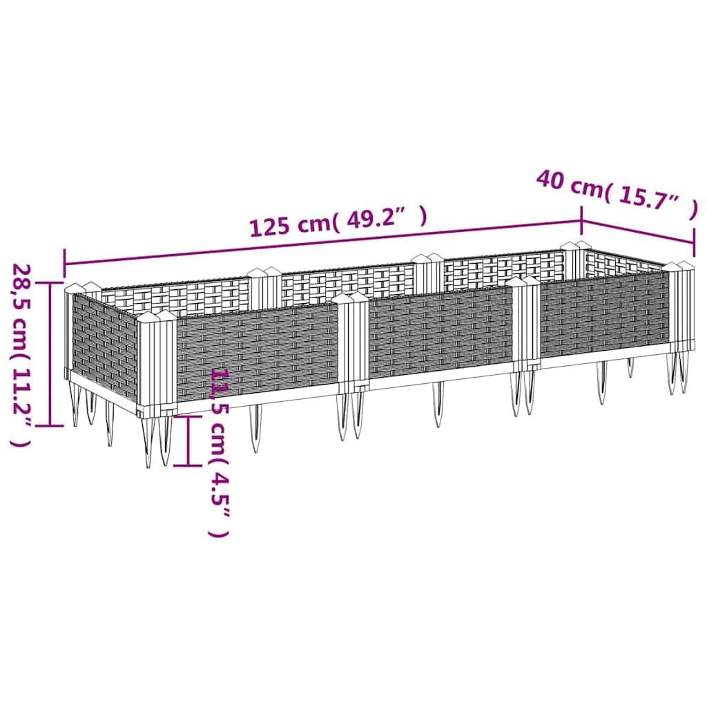 Maceta Elevada de Exterior con Apariencia de Ratán, 8 Paneles Modulares para Huerto Urbano de Verduras, Hierbas Aromáticas y Flores, Material Polipropileno