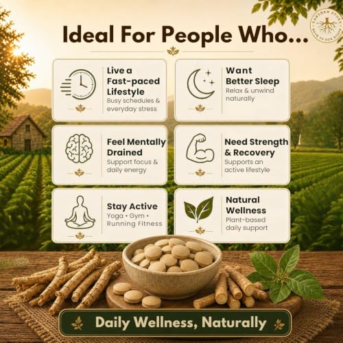 Image of Earthen Story Certified Organic Ashwagandha Tablets (120 Tablets) | Lab Tested for 190+ Pesticides | Ayurvedic Root Adaptogen for Stress, Sleep & Strength | Vegan, Non-GMO